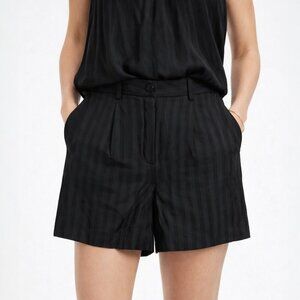 Banana Republic Womens Black Striped Tailored Shorts Size 6